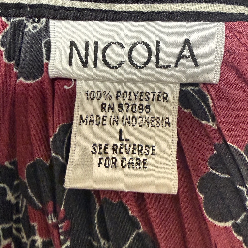 NICOLA Multicolor Patchwork Boho Chic Burgundy Bu… - image 9